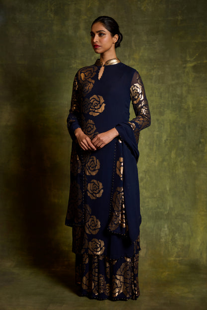 Kurta Set in Rose Sequin Embroidery