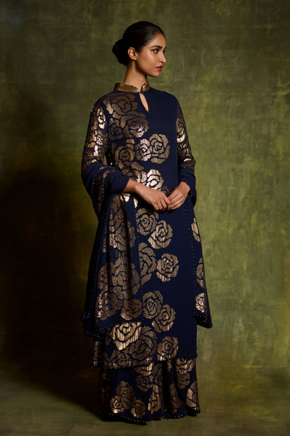 Kurta Set in Rose Sequin Embroidery