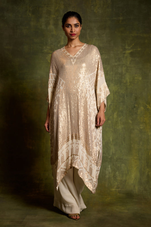 Kaftan Set in Small Sequin Embroidery