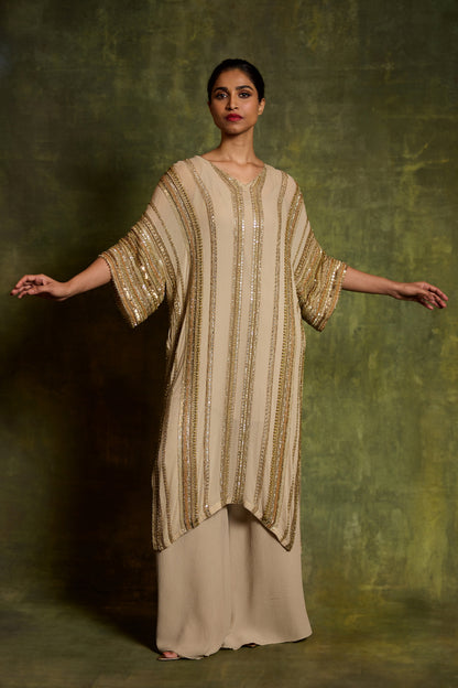 Kaftan Set in Sequin Loat Embroidery