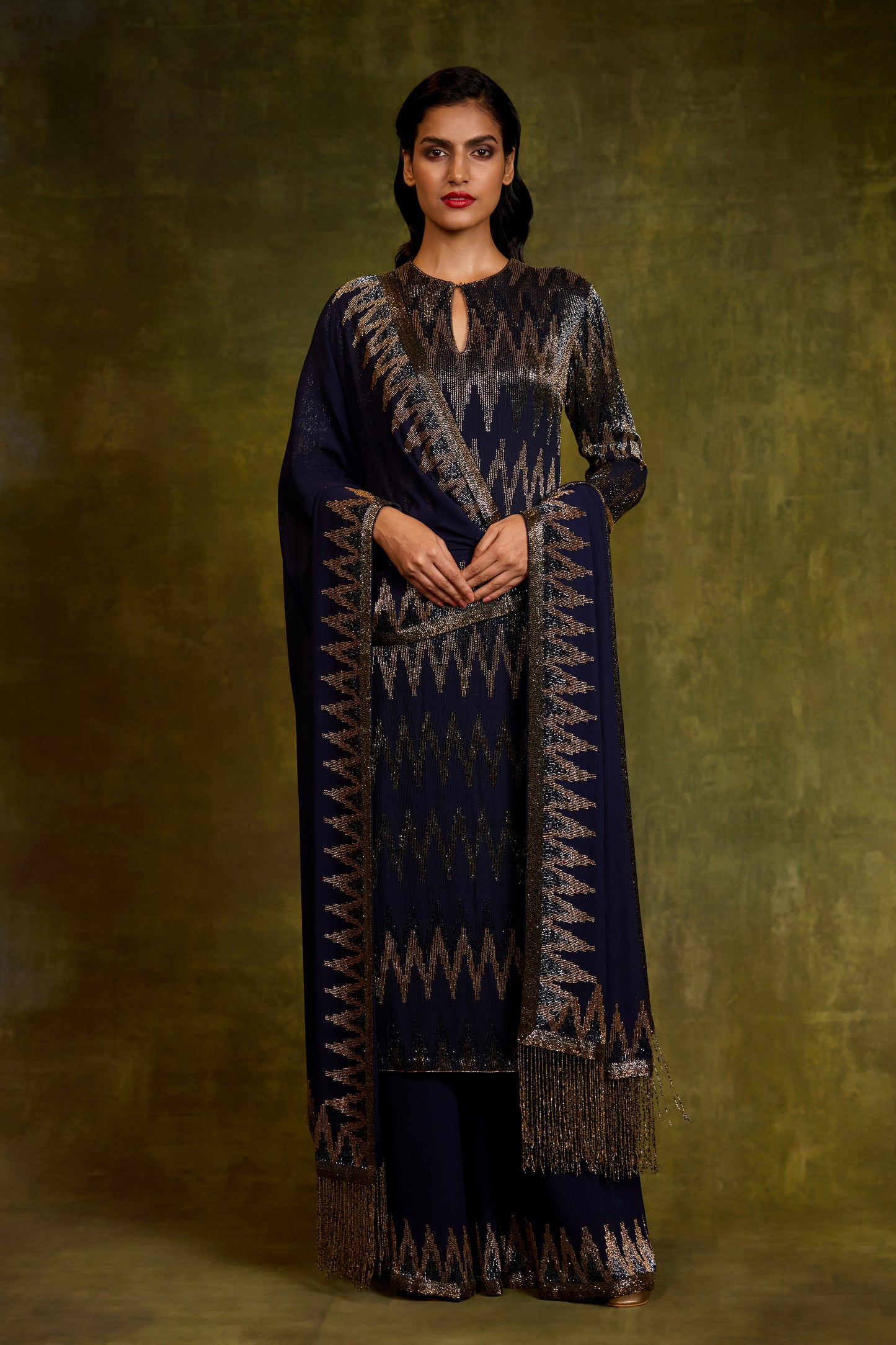 Kurta Set in Cutdana Embroidery