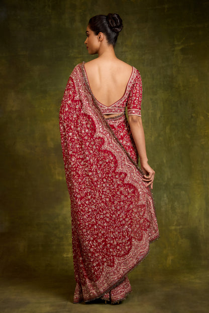 Sari Set in Mirror & Thread Embroidery