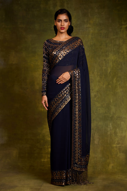 Sari Set in Egyptian Cutdana & Sequin Design Embroidery
