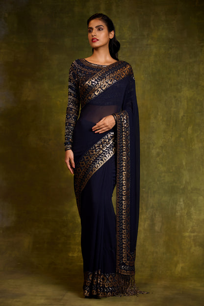 Sari Set in Egyptian Cutdana & Sequin Design Embroidery