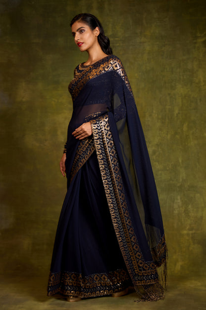 Sari Set in Egyptian Cutdana & Sequin Design Embroidery