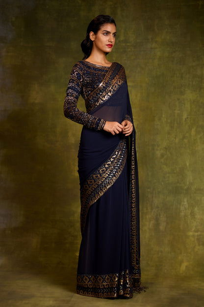 Sari Set in Egyptian Cutdana & Sequin Design Embroidery