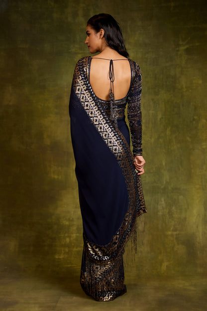 Sari Set in Egyptian Cutdana & Sequin Design Embroidery