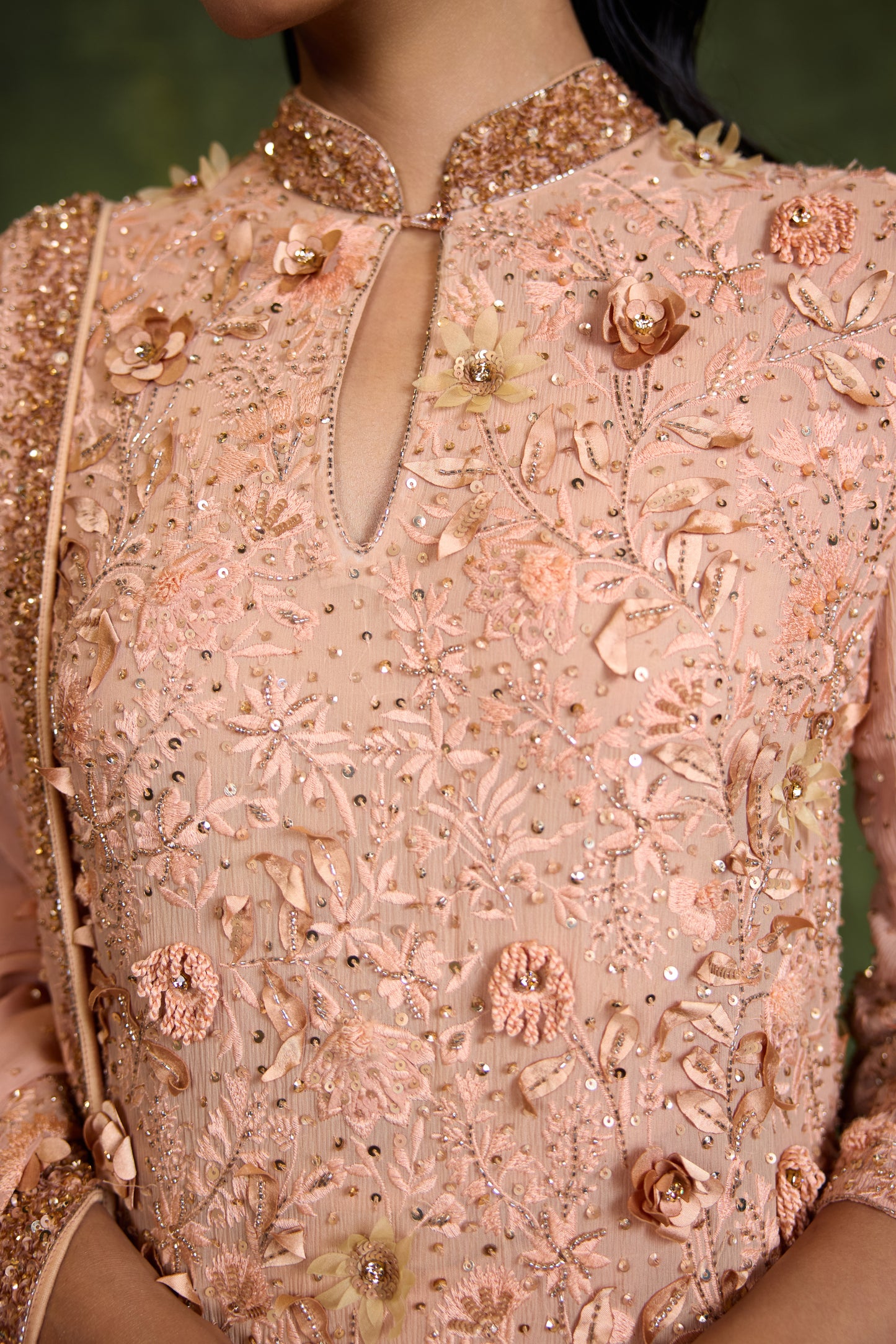 Kurta Set in 3D Floral Embroidery