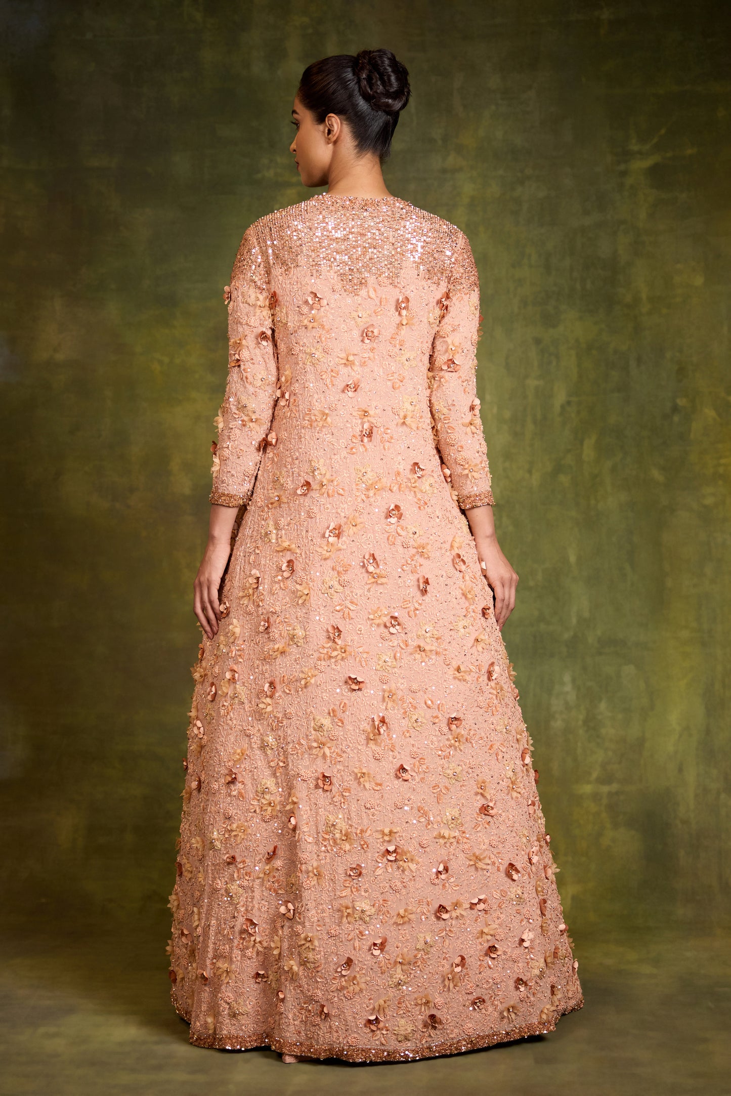 Jacket Set in 3D Floral Embroidery