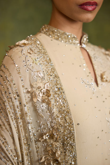 Gharara Set in 3D Floral Embroidery