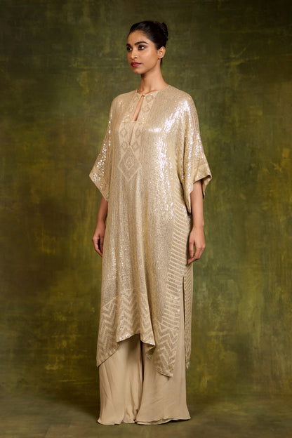 Kaftan Kurta in Small Sequin Embroidery