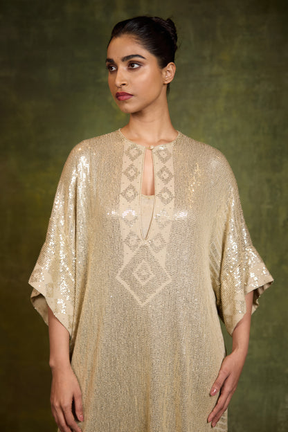 Kaftan Kurta in Small Sequin Embroidery