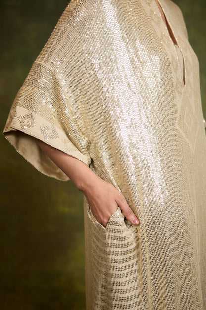 Kaftan Kurta in Small Sequin Embroidery