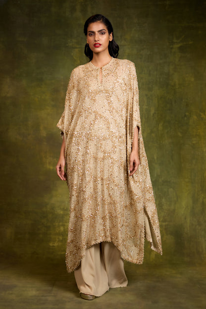 Kaftan Set In Sequin Sprinkle & Stone Work