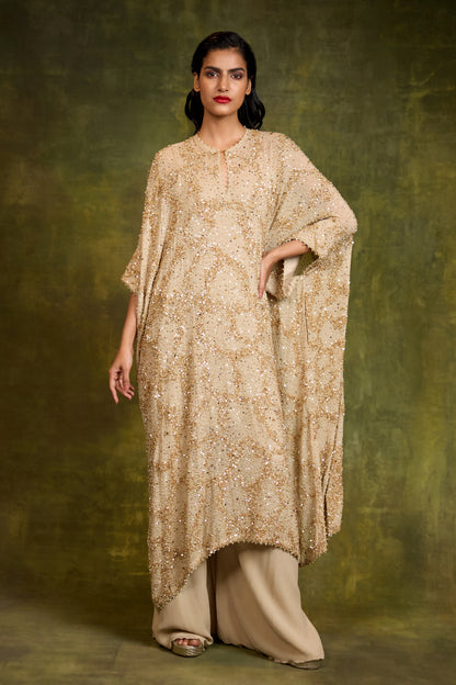 Kaftan Set In Sequin Sprinkle & Stone Work