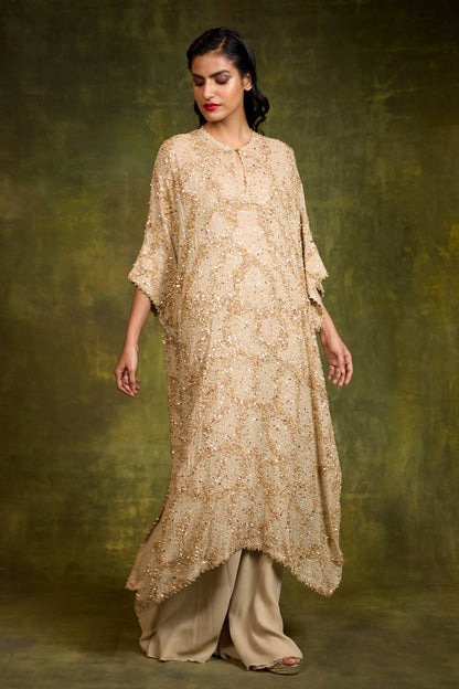Kaftan Set In Sequin Sprinkle & Stone Work