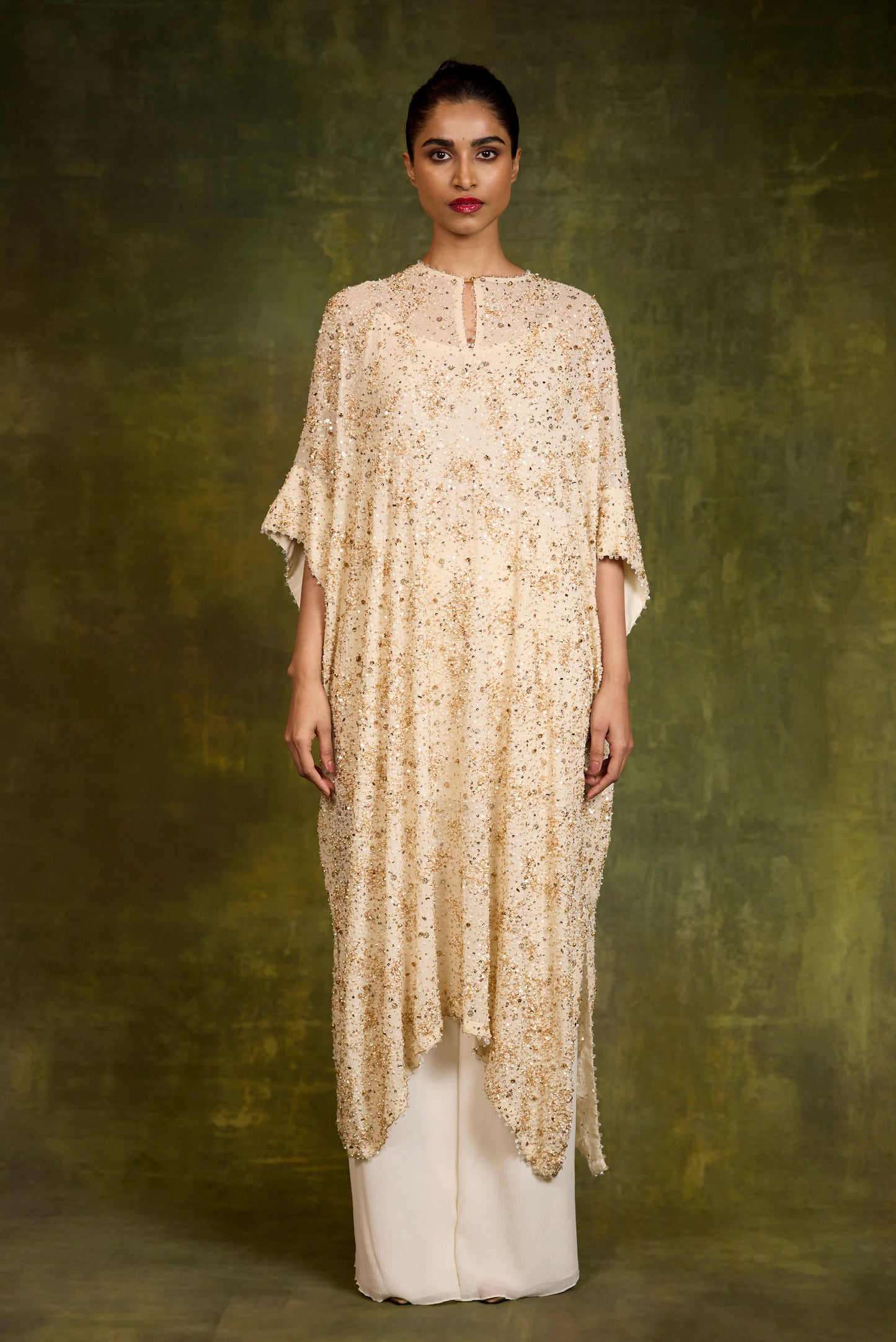 Kaftan Set in Sequin Sprinkle & Stone Work