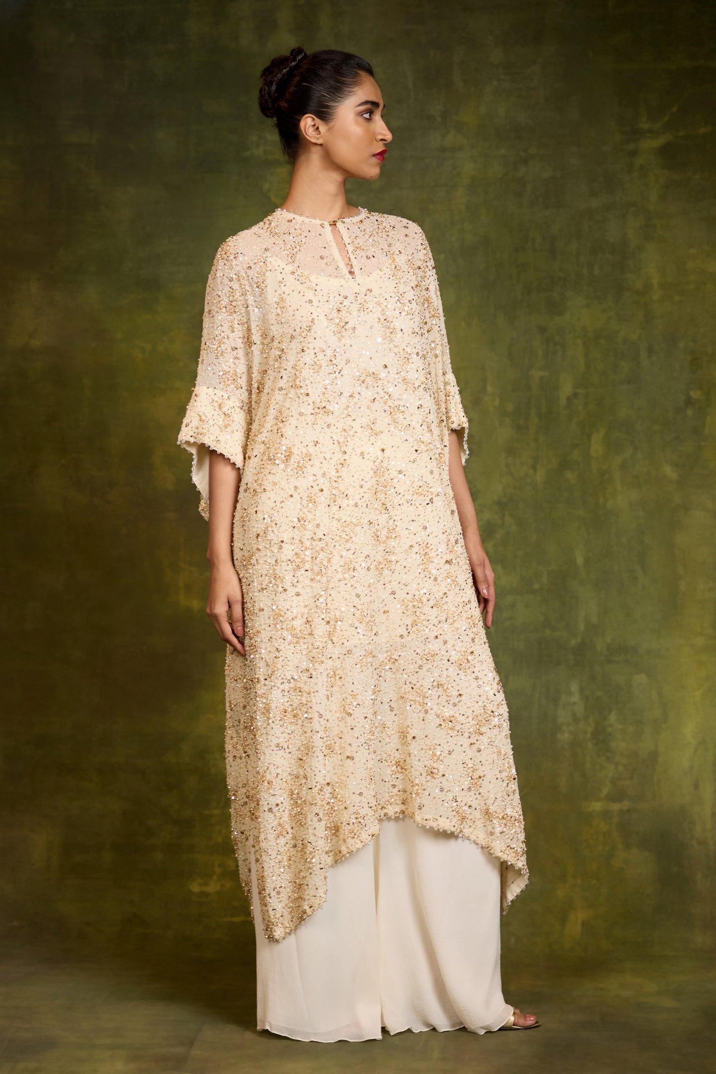 Kaftan Set in Sequin Sprinkle & Stone Work