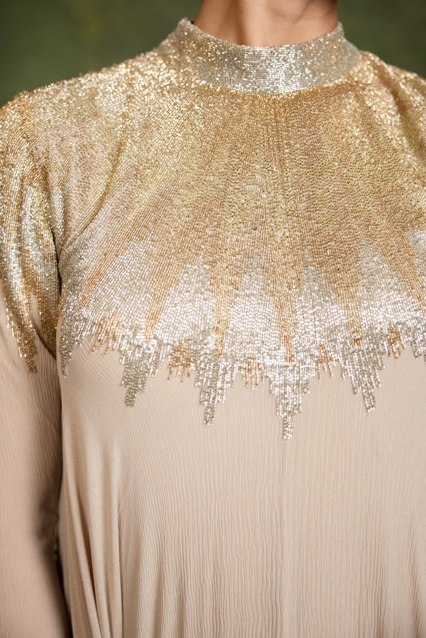 Asymmetric Kurta Set in Cutdana Embroidery