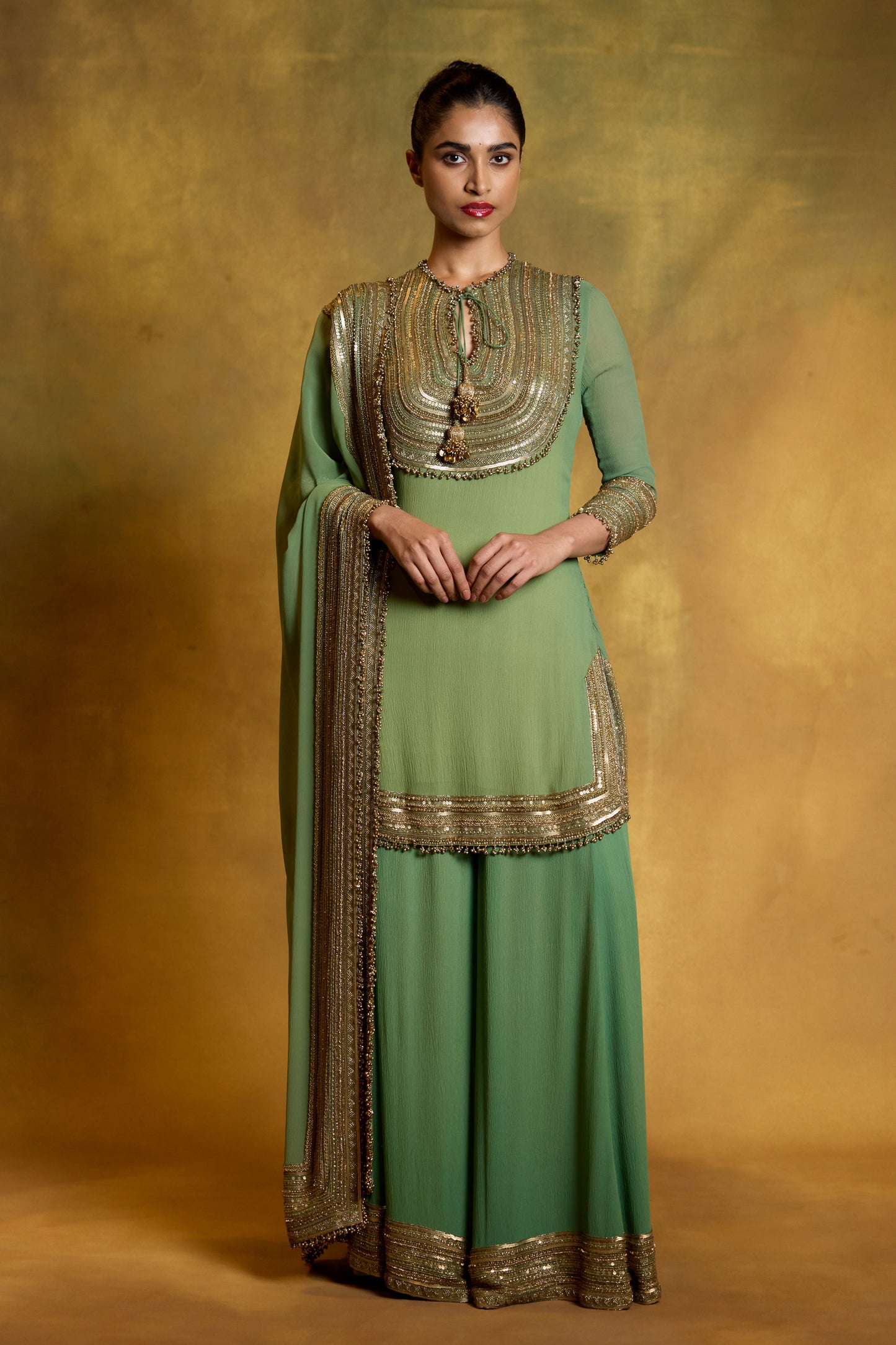 Sharara Set with Mix Loat Sequin Embroidery
