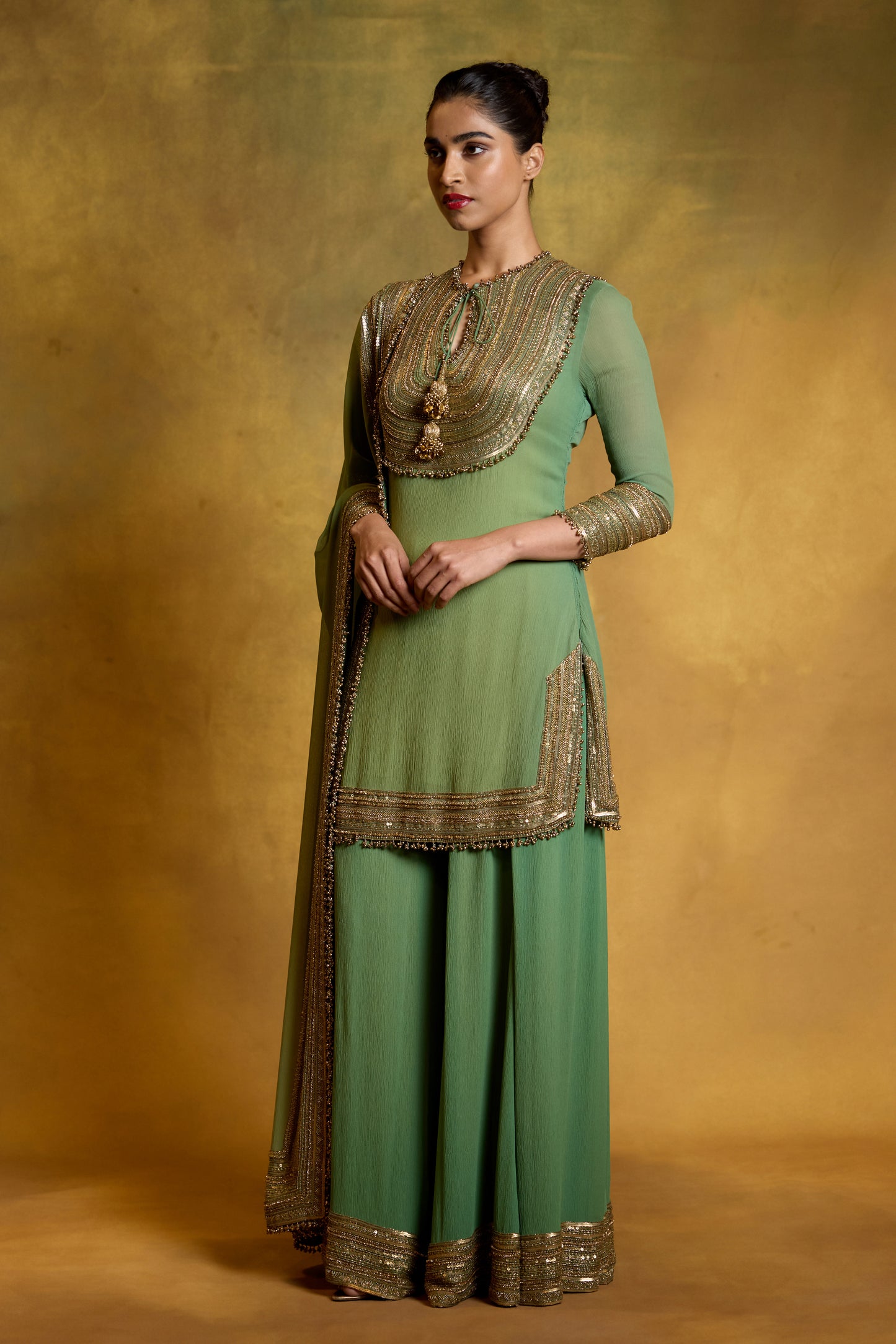 Sharara Set with Mix Loat Sequin Embroidery