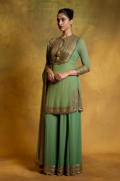 Sharara Set with Mix Loat Sequin Embroidery