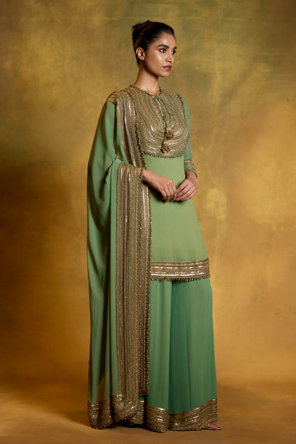 Sharara Set with Mix Loat Sequin Embroidery