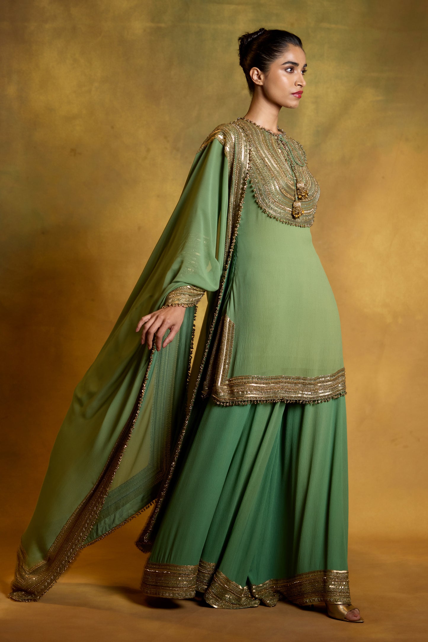 Sharara Set with Mix Loat Sequin Embroidery