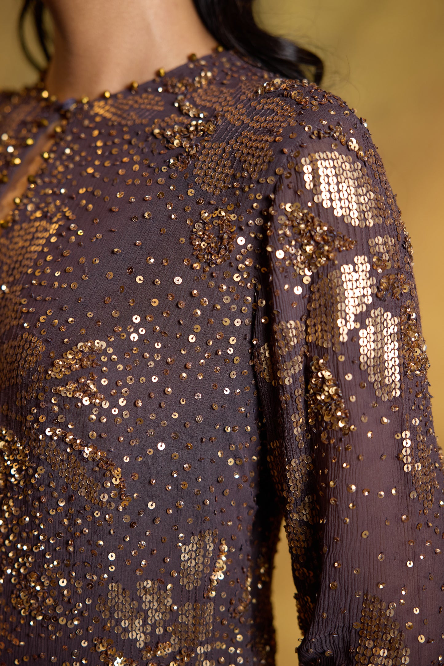 Gharara Set in Floral Sprinkle Sequin Embroidery