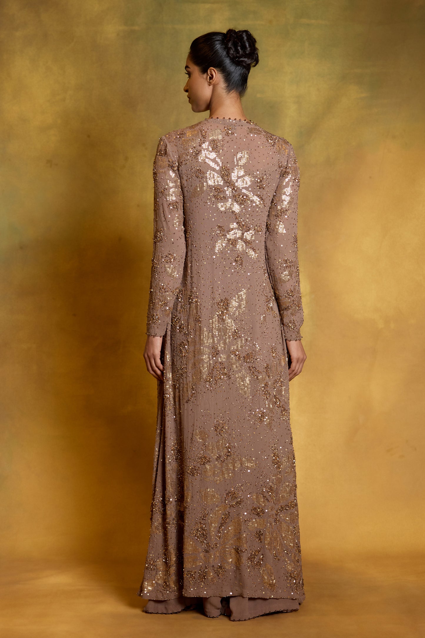 Jacket Set in Floral Sprinkle Sequin Embroidery