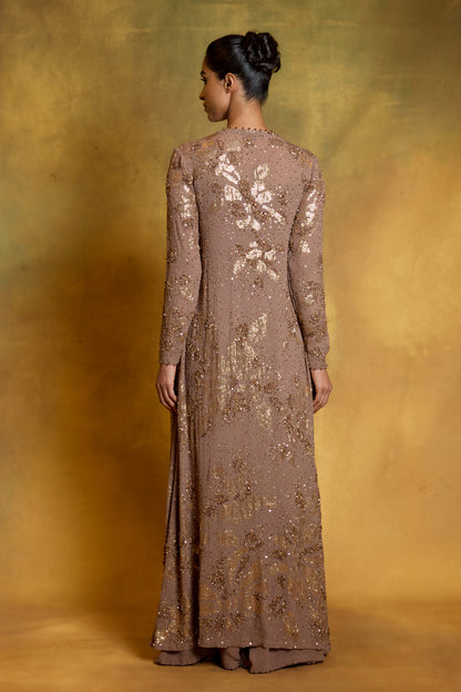Jacket Set in Floral Sprinkle Sequin Embroidery