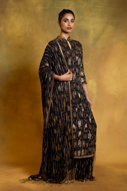 Kurta Set in Abstract Sequin Embroidery