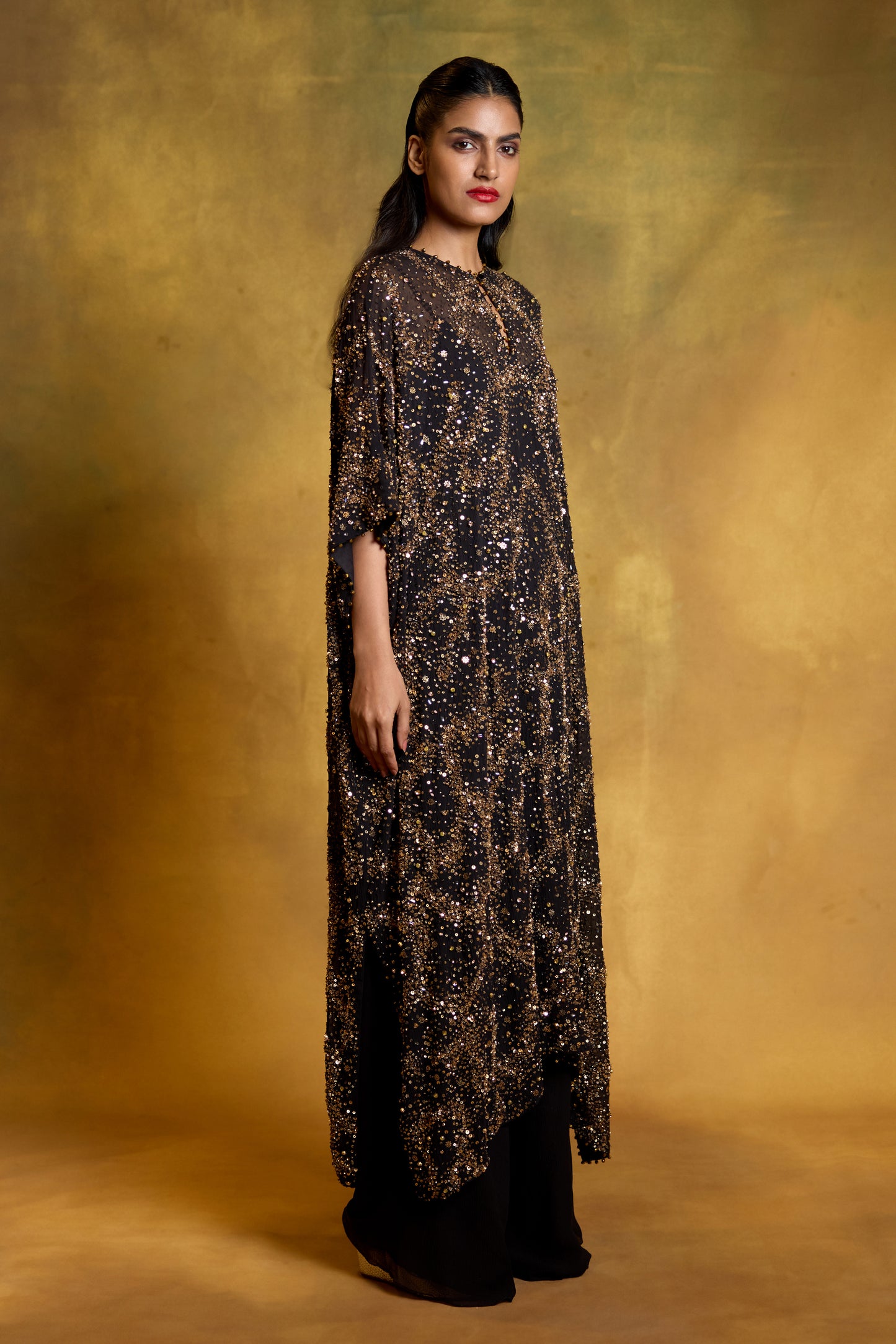 Kaftan Set in Sequin Sprinkle & Stone Work