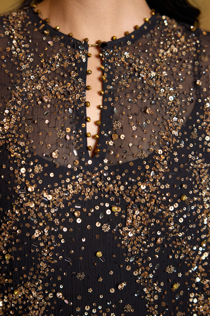 Kaftan Set in Sequin Sprinkle & Stone Work