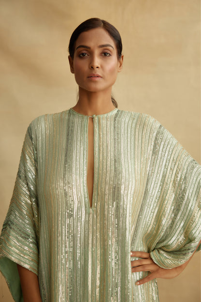 Kaftan Set in Small Sequin Embroidery