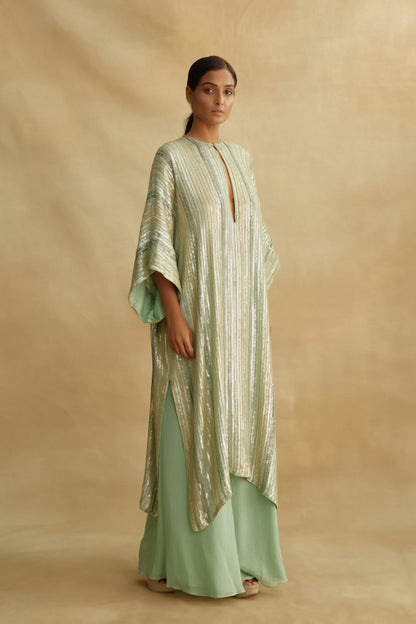 Kaftan Set in Small Sequin Embroidery