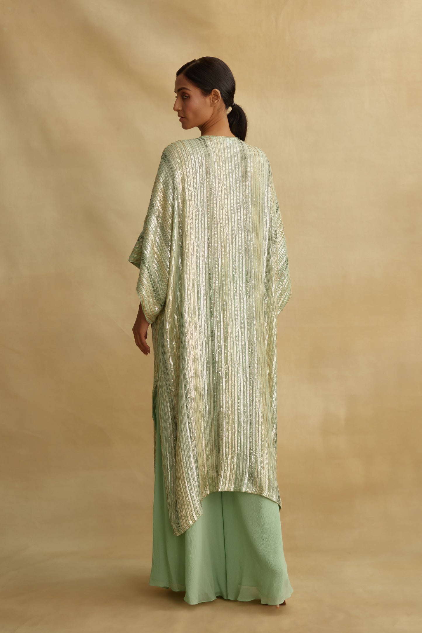 Kaftan Set in Small Sequin Embroidery
