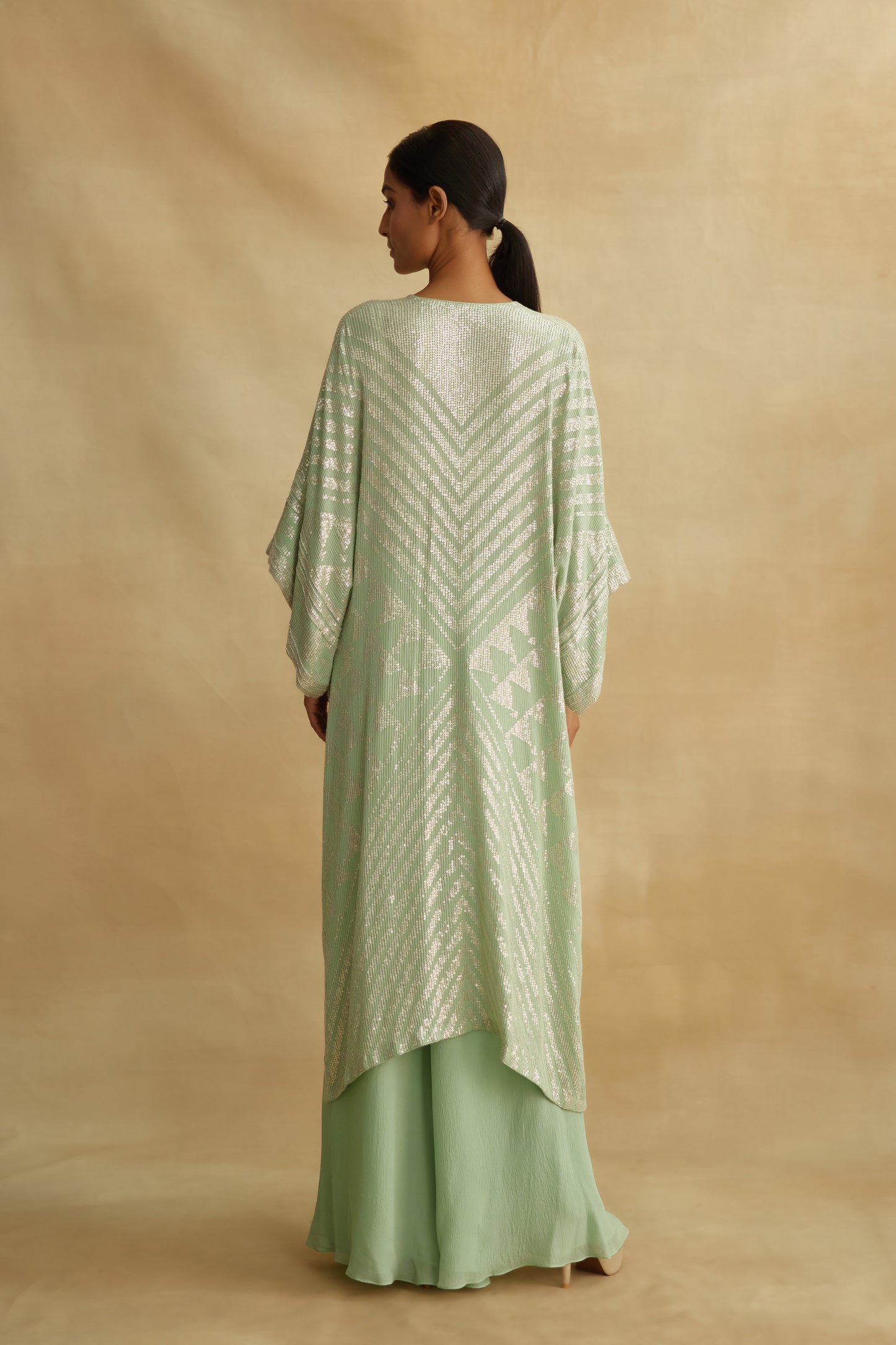 Kaftan Set in Small Sequin Embroidery