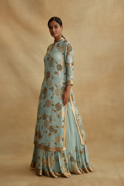 Kurta Set in Signature Rose Sequin Embroidery******* already uploaded