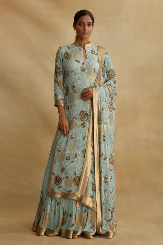 Kurta Set in Signature Rose Sequin Embroidery******* already uploaded