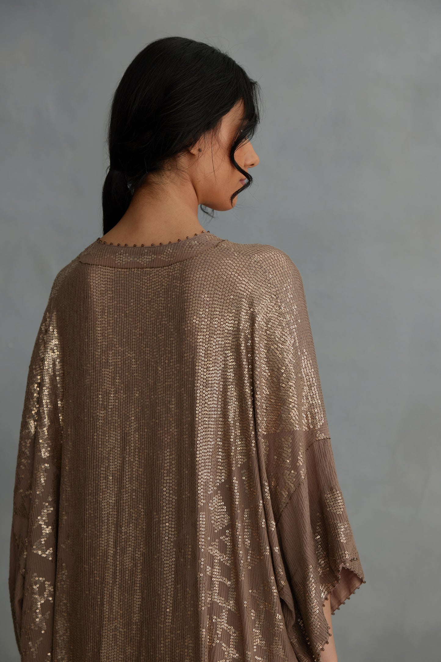 Kaftan Set in Small Sequin Embroidery