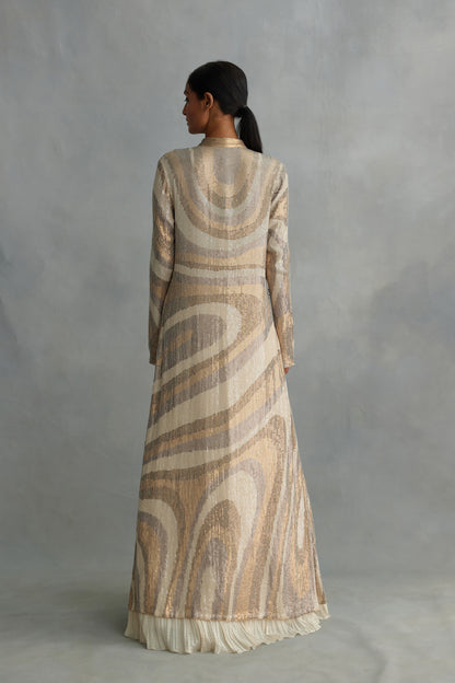 Jacket Set in Sheeted Wave Pattern