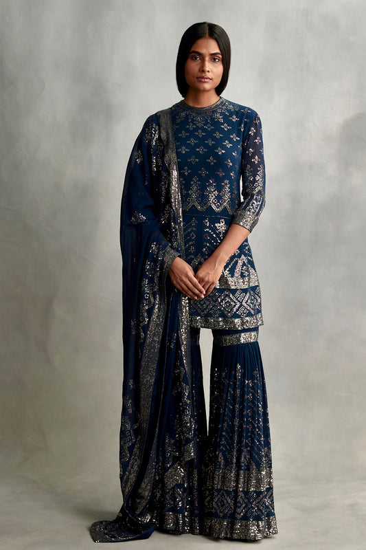 Gharara Set in small sequin embroidery
