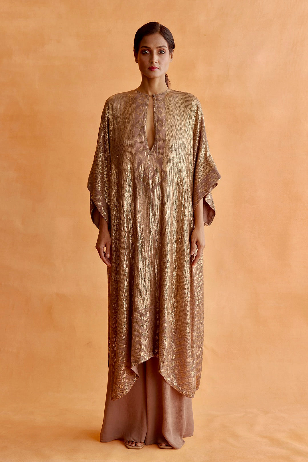 Kaftan Set in Small Sequin Embroidery