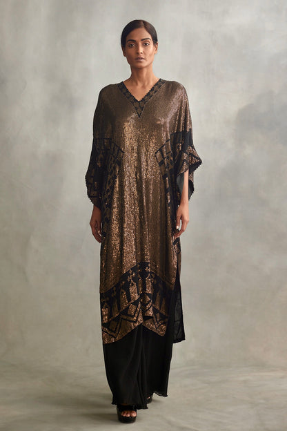 Kaftan Set in Small Sequin Embroidery