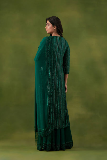 Kurta Set in Tonal Mix Line Sequin Embroidery