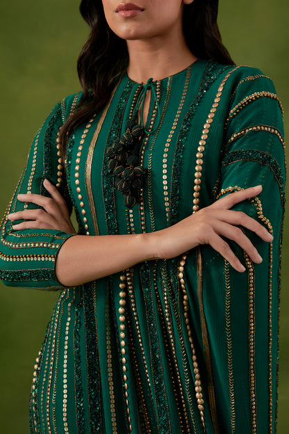 Sharara Set in Multi Sequin Lines Embroidery