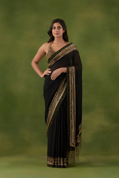 Sari Set in Multi Sequin Border Design