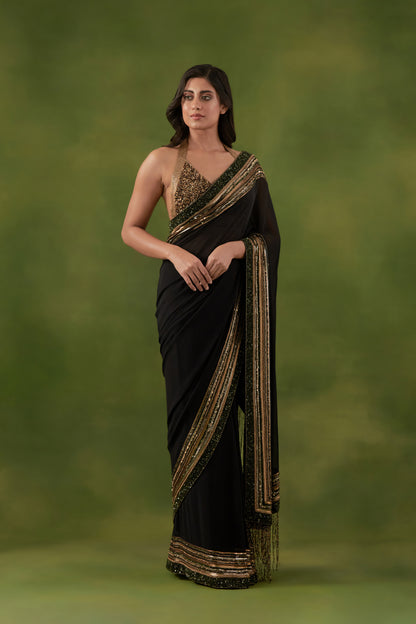 Sari Set in Multi Sequin Border Design
