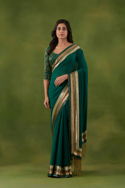 Sari Set in Egyptian Cutdana and Sequin Embroidery